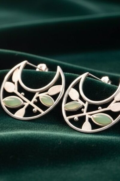 Crescent Earrings Silver